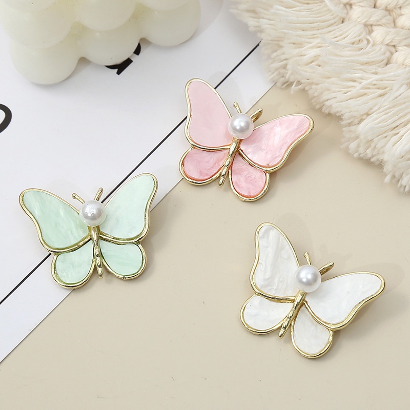 Trâm Cài Áo Hình Bướm Đính Ngọc Trai Dễ Thương Cao Cấp Phong Cách Hàn Quốc