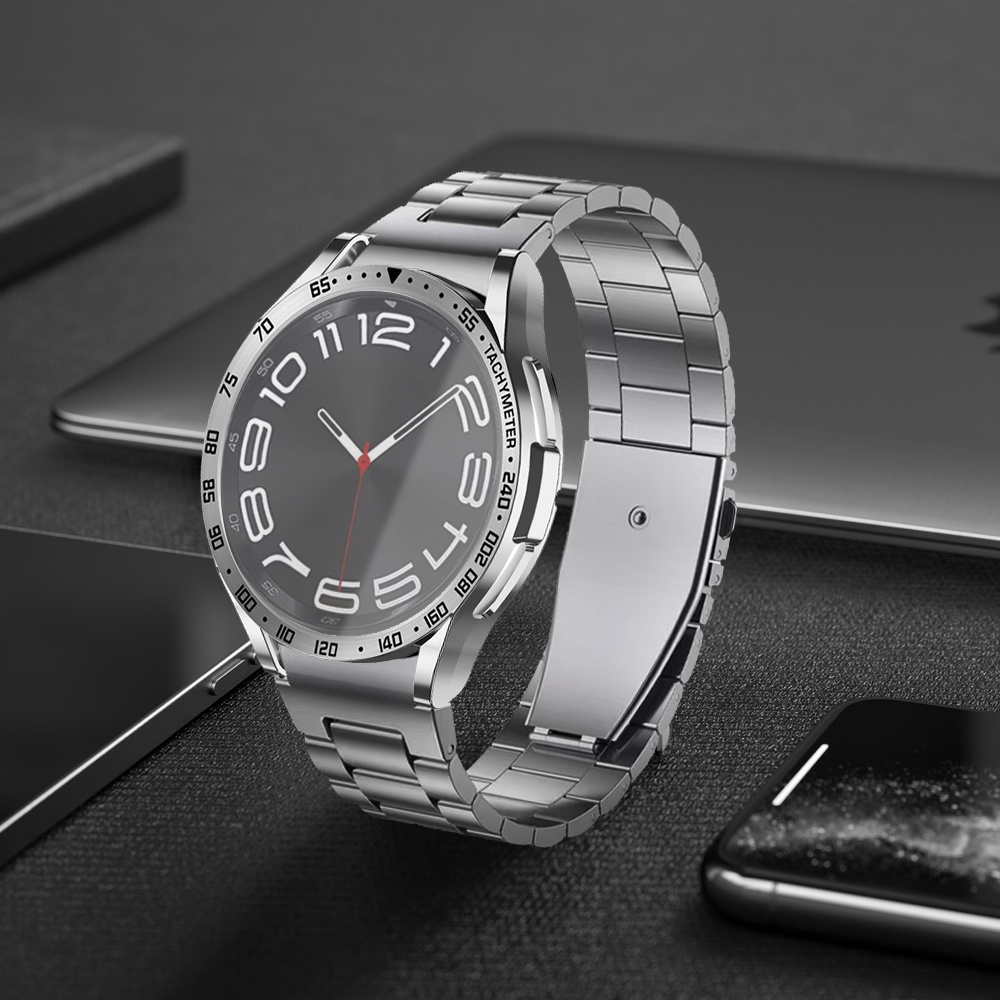 Ốp Dây Đeo Bằng Thép Không Gỉ Và Kính Cường Lực 4 Trong 1 Cho Đồng Hồ Thông Minh samsung galaxy watch 6 classic 43mm 47mm