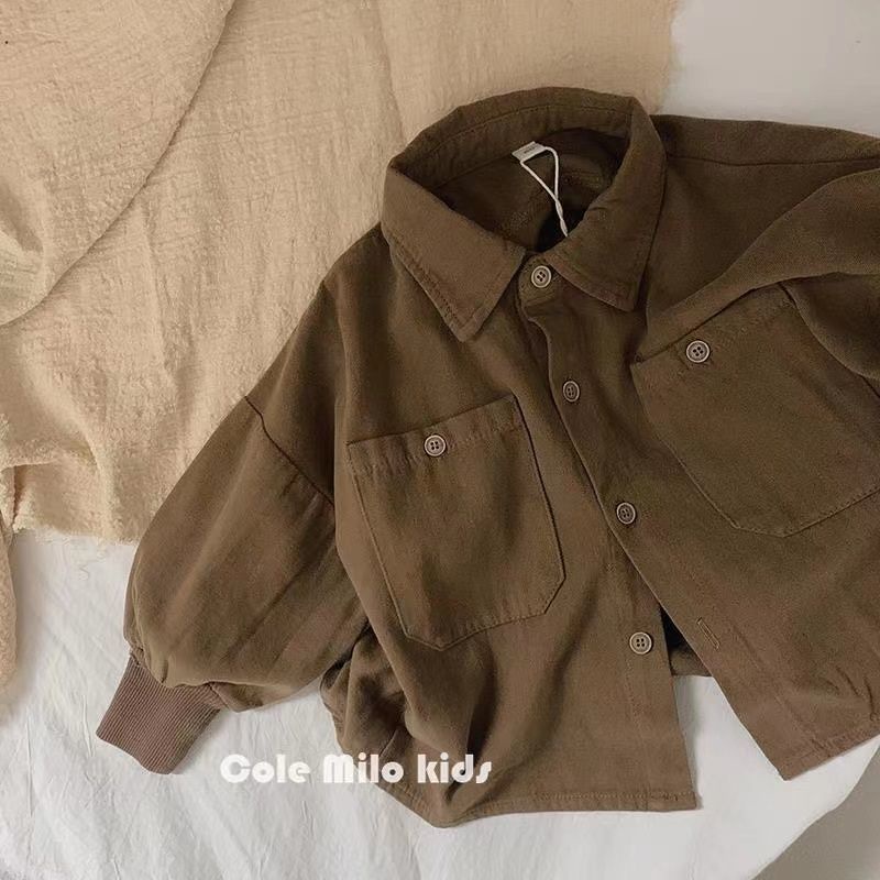 Áo Sơ Mi cotton Tay Dài Thời Trang Xuân Thu Dành Cho Bé Trai Và Bé Gái