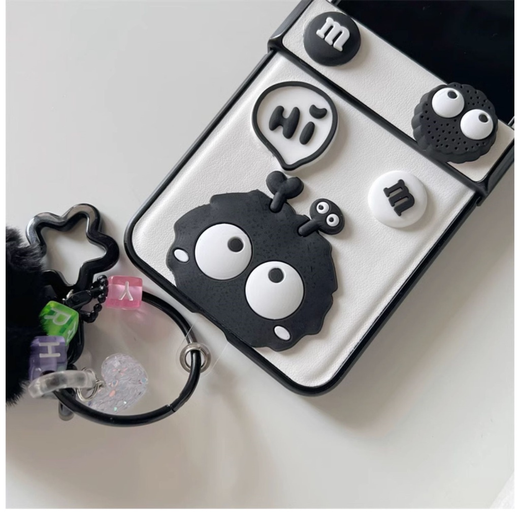 Bao Da Điện Thoại Màu Trắng Thiết Kế Đặc Biệt 3 Trong 1 Có Mặt Dây Cho samsung galaxy z flip 5 4 3 z flip5 zflip5 flip4 flip3 zflip4 zflip3