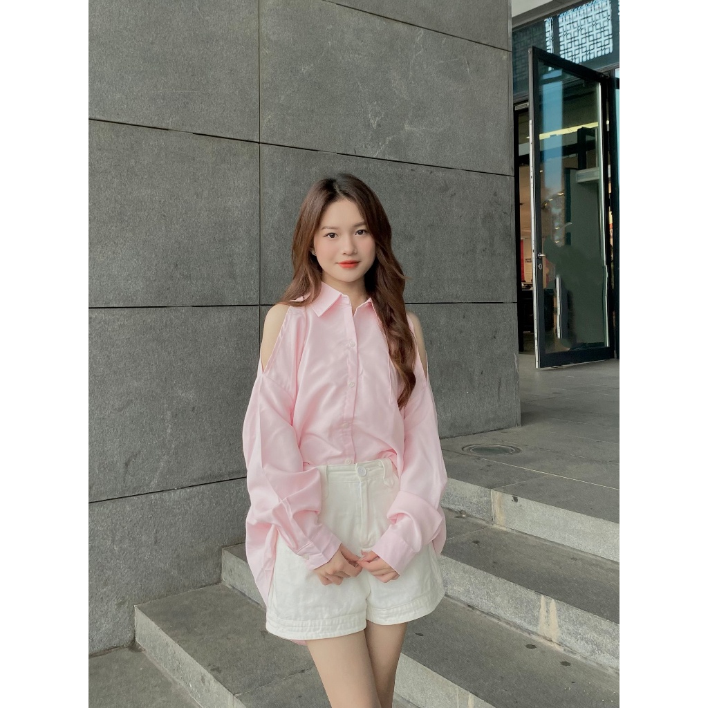 ÁO SƠ MI form rộng khoét vai - . - Aokhoetvai3469_6K3