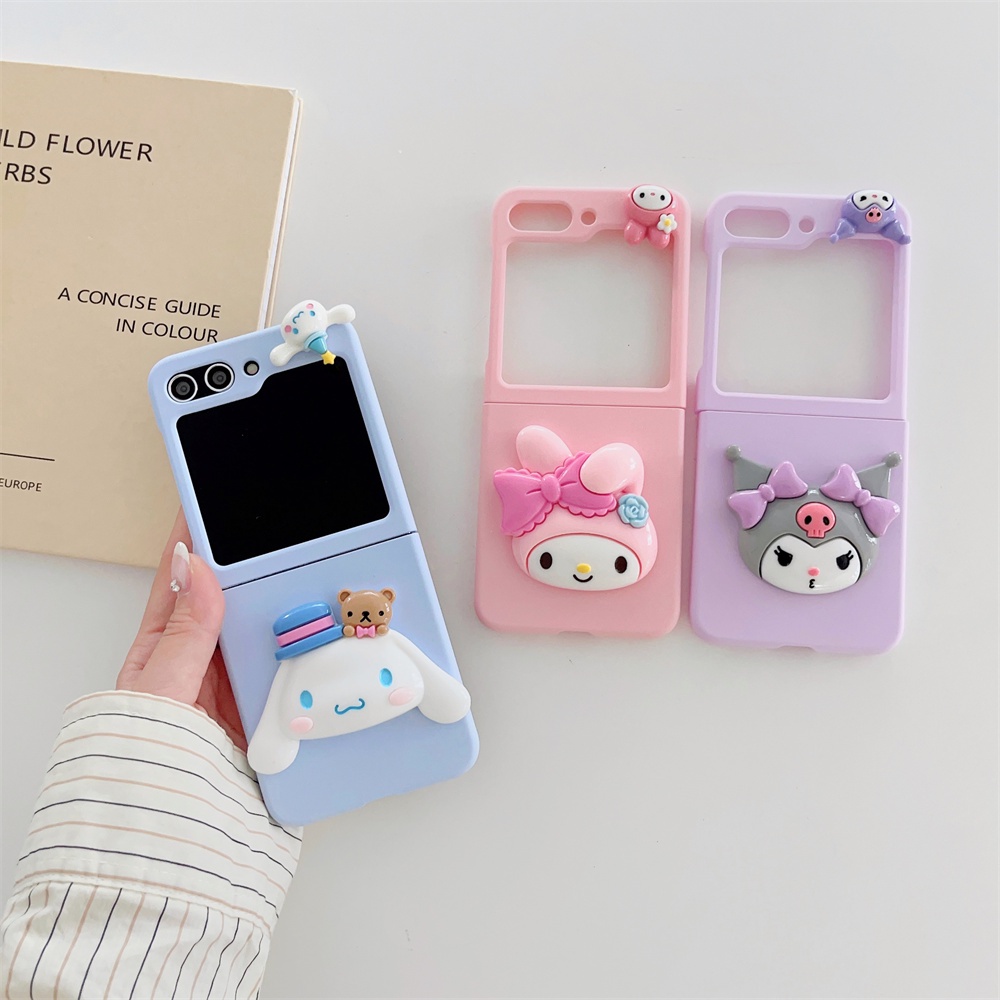 Sanrio Ốp Điện Thoại tpu Mềm Có Dây Đeo Tay Cho samsung galaxy z flip 3 4 5 z flip4 z flip5 z flip3