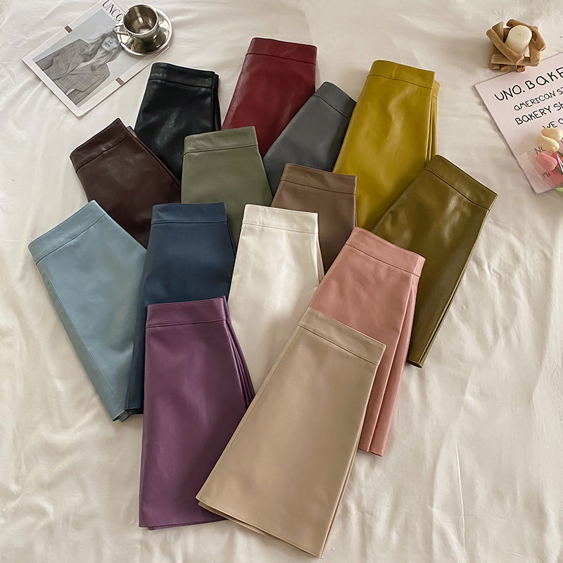 Chân Váy Da pu Lưng Cao Dáng Chữ a Thời Trang Cho Nữ