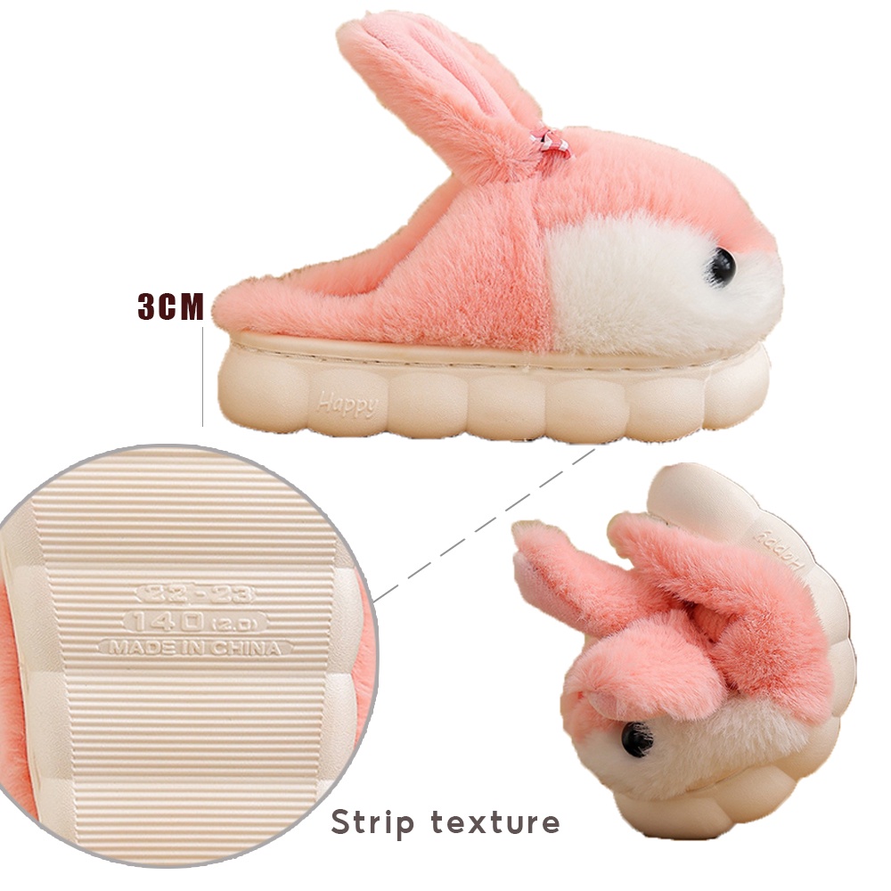 AYUER Dép Bông Đi Trong Nhà Chống Trượt Hình Thỏ Hoạt Hình Dễ Thương Cho Bé Gái