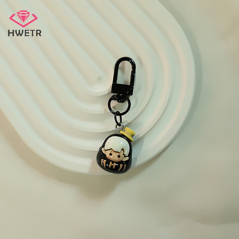 Móc khóa HWETR bằng resin hình hoạt hình dễ thương DIY trang trí túi xách / điện thoại di động cho học sinh