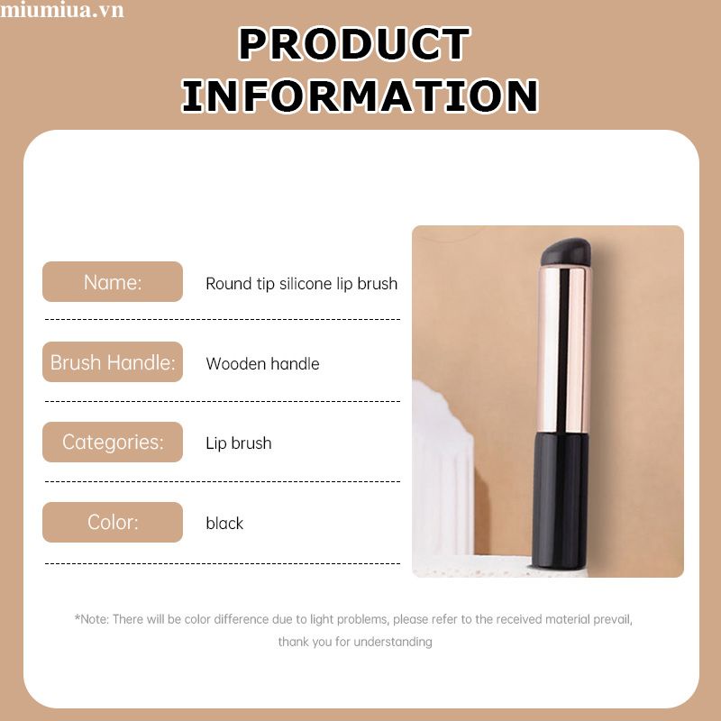 Miumiua🔮Cọ Tô Son Môi Đầu Tròn Bằng Silicone Đàn Hồi Không Nhòe 2023