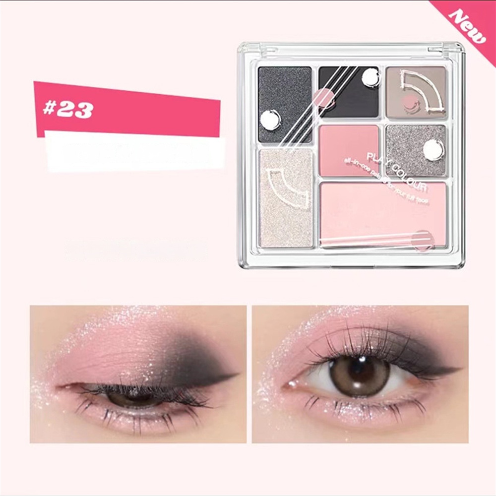 Trong suốt Bảng Phấn Mắt 7 màu Đất Ngọc Trai Matte Rainbow Phấn Mắt Long Lanh Phấn Mắt JULYSTAR