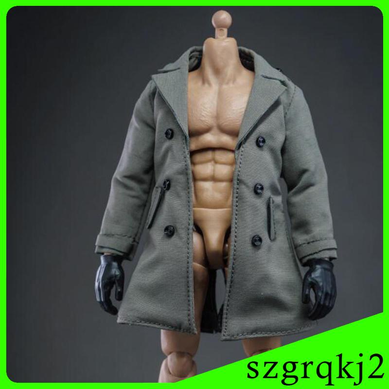 Áo Khoác Dáng Dài Có Thắt Lưng Thời Trang Cho Búp Bê Nam 6inch Tỉ Lệ 1: 12