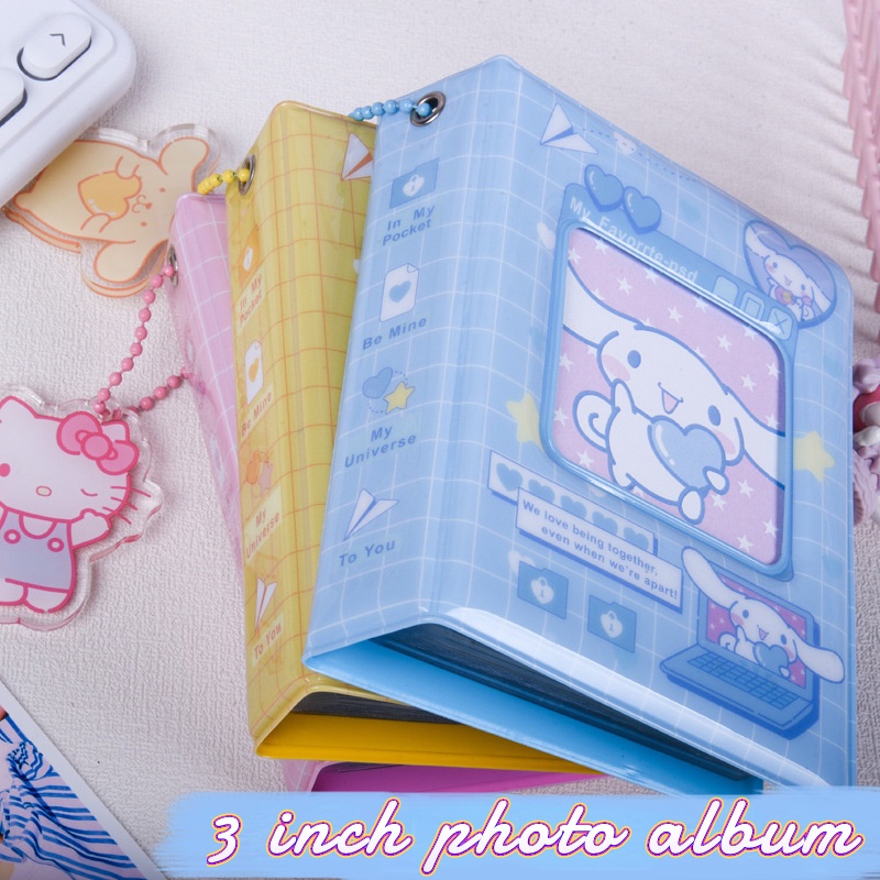 Phong Cách Mới 3-Inch Sanrio Kuromi Album Ảnh Móc Khóa Bộ Kawaii Mini Để Thẻ Photocard Thu Thập Sách Với Giá Rẻ thẻ AubessDS