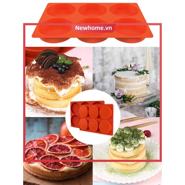 2 Khuôn Nướng Bánh 6 Ngăn Bằng silicone Chống Dính Kích Thước Lớn Có Thể Tái Sử Dụng Cho Nhà Bếp shoptkc1954