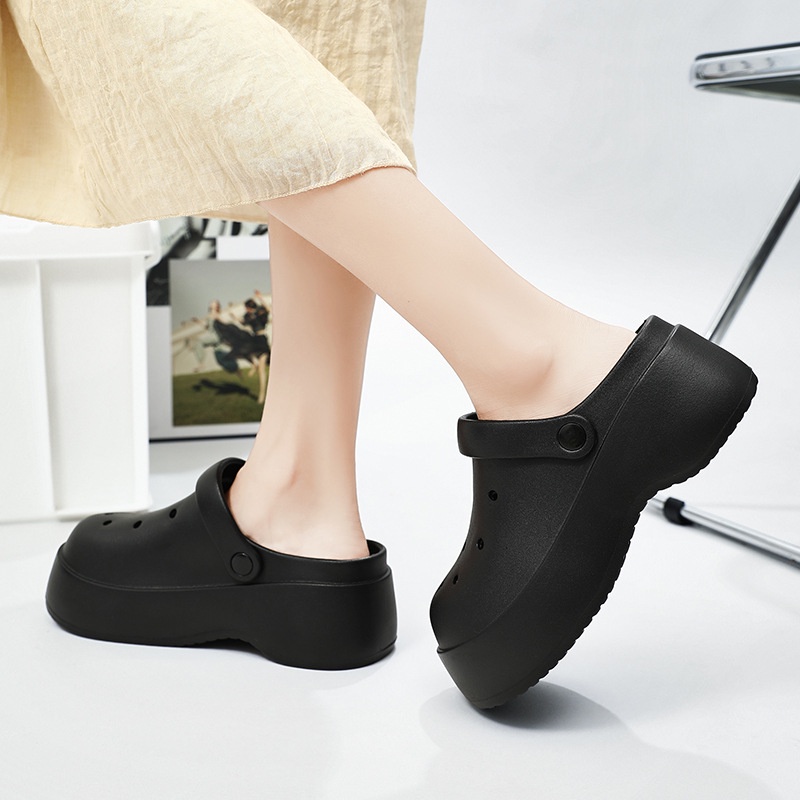 AYUER Xăng đan mary jane Đế Xốp Dày 6cm Chống Trượt