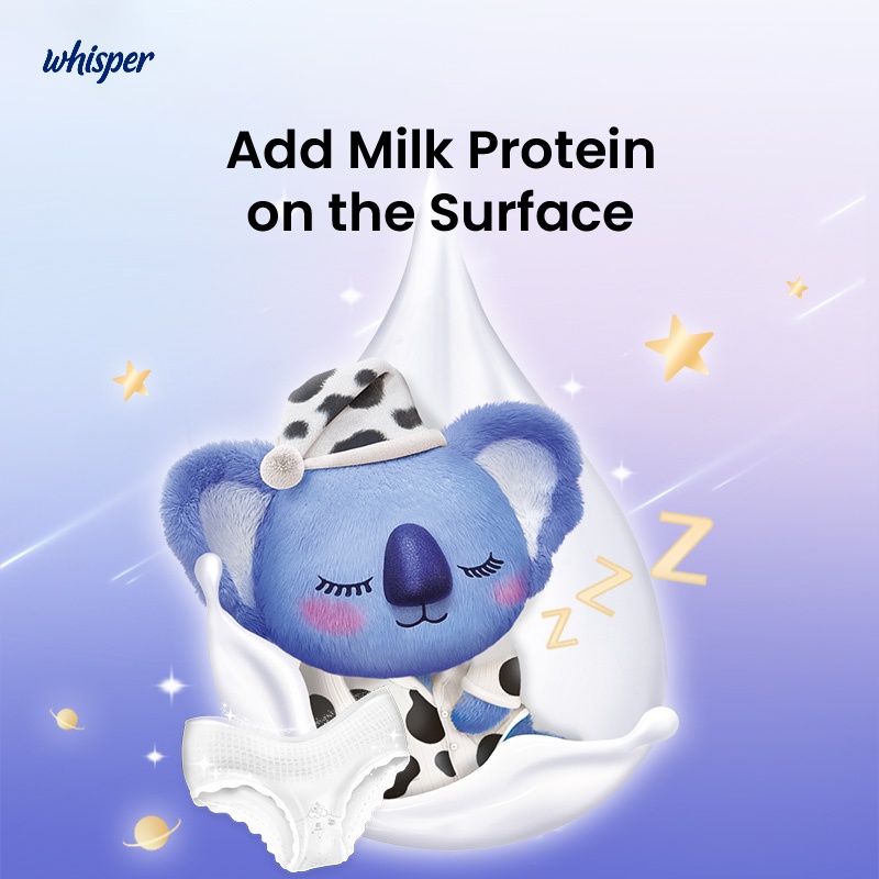 Whisper Girl Quần Lót sanitary Có Đệm Lót Mông Giữ Ấm Khô Nhanh Lâu Trôi Trong Đêm Cho Nam Giới