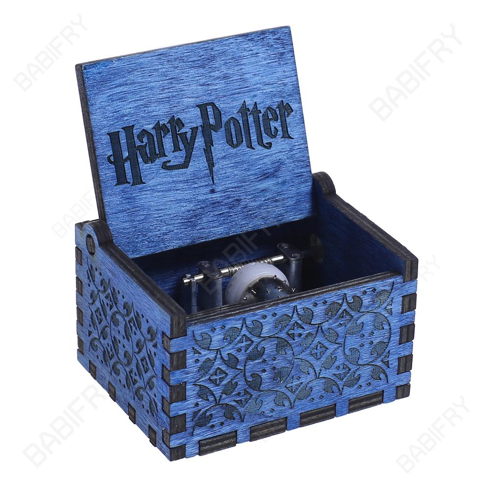 Hộp Nhạc Gỗ harry potter Màu Xanh Dương Làm Quà Tặng Giáng Sinh