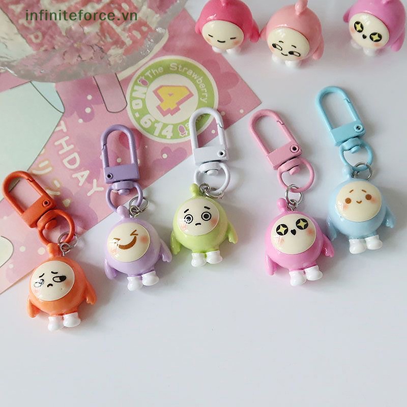Móc Khóa Hình Quả Trứng Búp Bê Hoạt Hình Nhiều Màu Bóng mini Dễ Thương