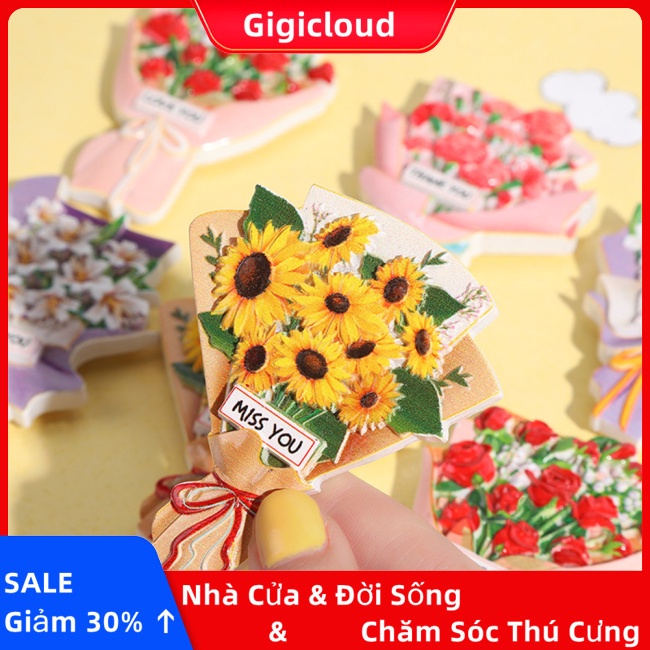 Nam Châm Dán Tủ Lạnh Hình Bó Hoa 3d Bằng Nhựa resin Trang Trí Nhà Cửa