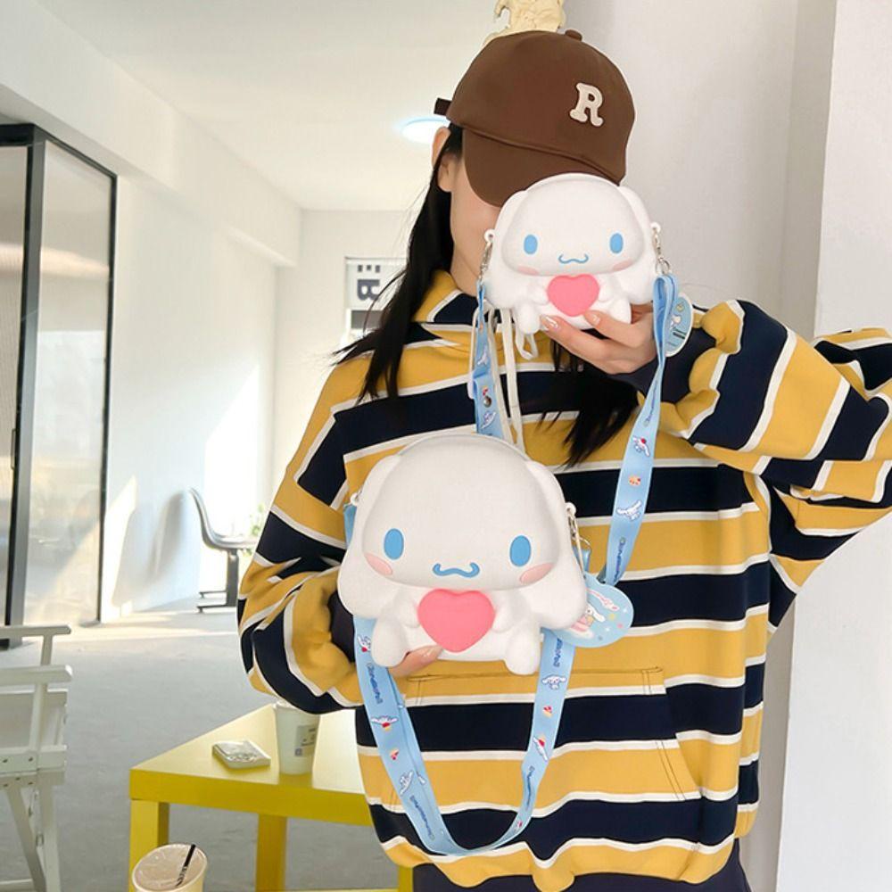 Shanhai cinnamoroll Túi Đeo Chéo Vai Bằng Silicon Chống Thấm Nước Có Thể Điều Chỉnh Họa Tiết Hoạt Hình