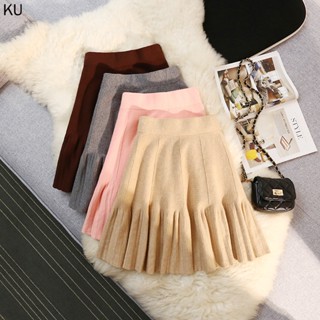 Chân Váy Len Ngắn Xếp Ly Dáng Chữ a Lưng Cao Thời Trang Thu Đông 2023 Cho Nữ
