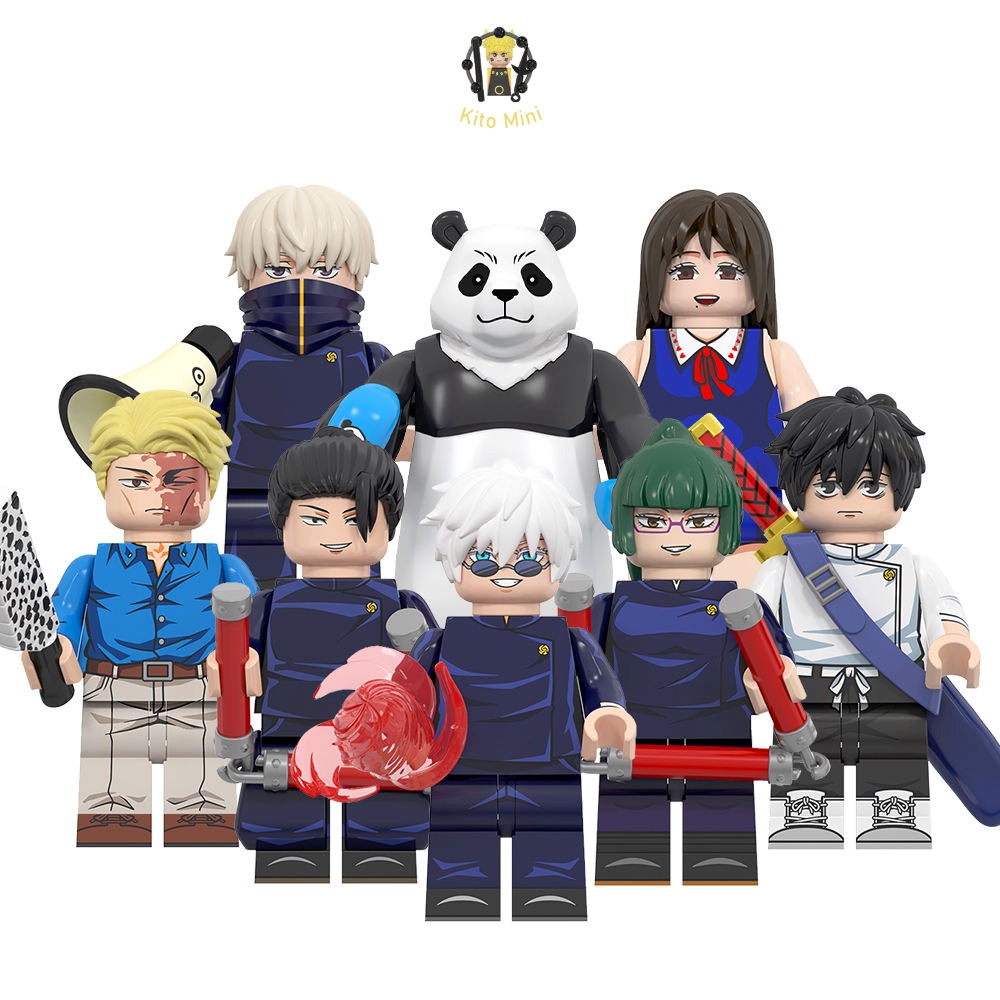 Minifigures Jujutsu Kaisen Chú Thuật Hồi Chiến Lắp Ráp Anime Panda Kento Satoru WM6140 6149