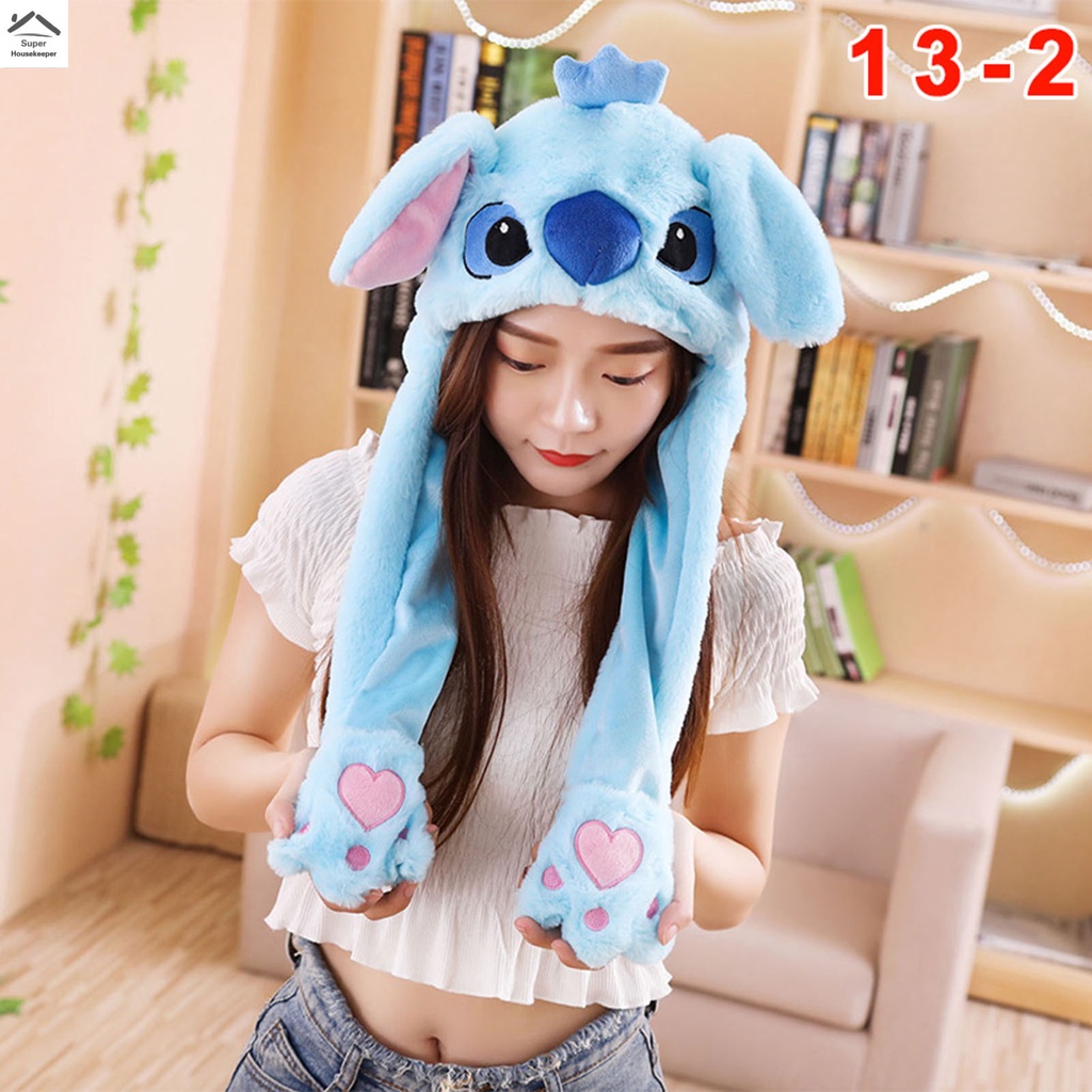 Mũ Trùm Đầu Thiết Kế Tai Thú Bông Siêu Mềm Có Thể Di Chuyển