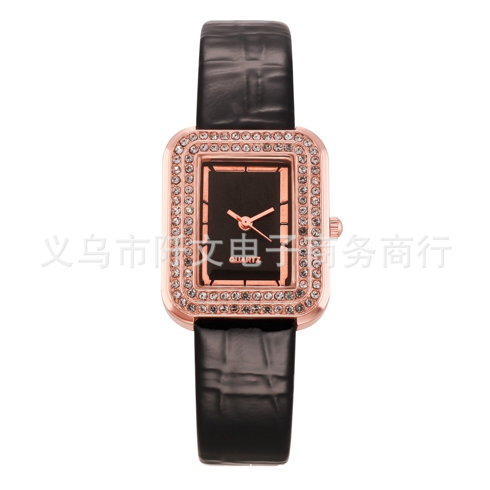 Đồng Hồ Đeo Tay Máy quartz Mặt Vuông Đính Đá Thời Trang Cho Nữ