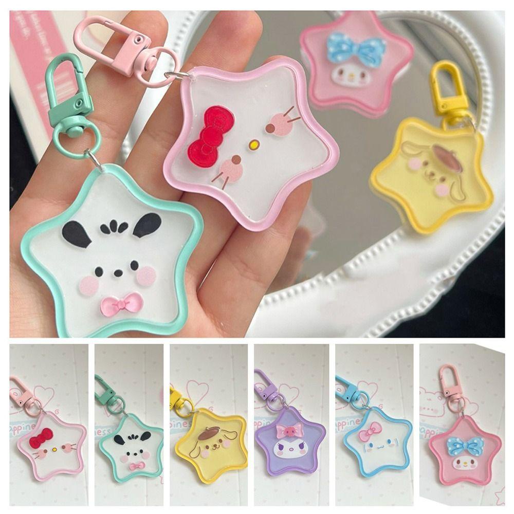 Mmluck Móc Khóa Ngôi Sao Năm Cánh Thiên Thần mymelody kitty kuromi acrylic Dễ Thương pompompurin pochacco cinnamoroll Cho Trẻ Em