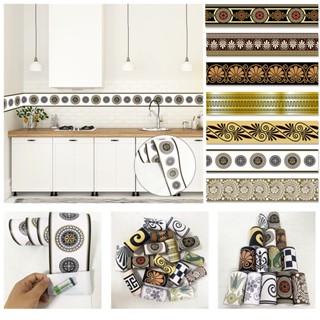 Miếng Dán Viền Tường Dài 10cm 240cm Tự Dính Chống Thấm Nước Phong Cách bohemian Trang Trí Phòng Tắm / Nhà Bếp 24-63