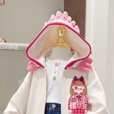 Áo khoác nữ mùa thu 2023 mới ngọt ngào phong cách trung học cơ sở giản dị phong cách khuôn viên trường áo hoodie hợp thờ