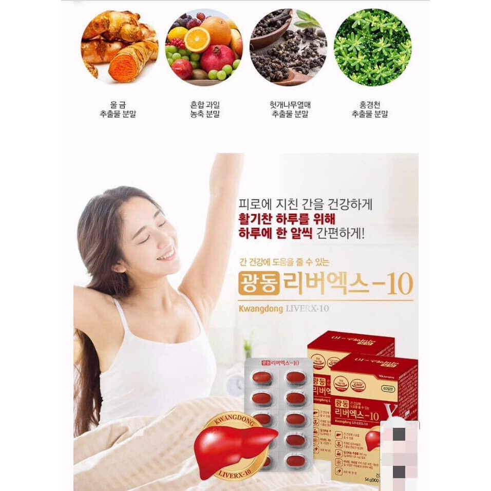 Viên Uống Bổ Gan Kwangdong LiverX-10 Hàn Quốc Hộp 120 Viên, Hỗ Trợ Các Bệnh Về Gan, Tăng Cường Sức Khỏe