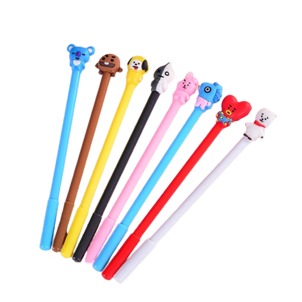 Bút Mực gel In Họa Tiết Hoạt Hình bt21 Dễ Thương Cho Học Sinh