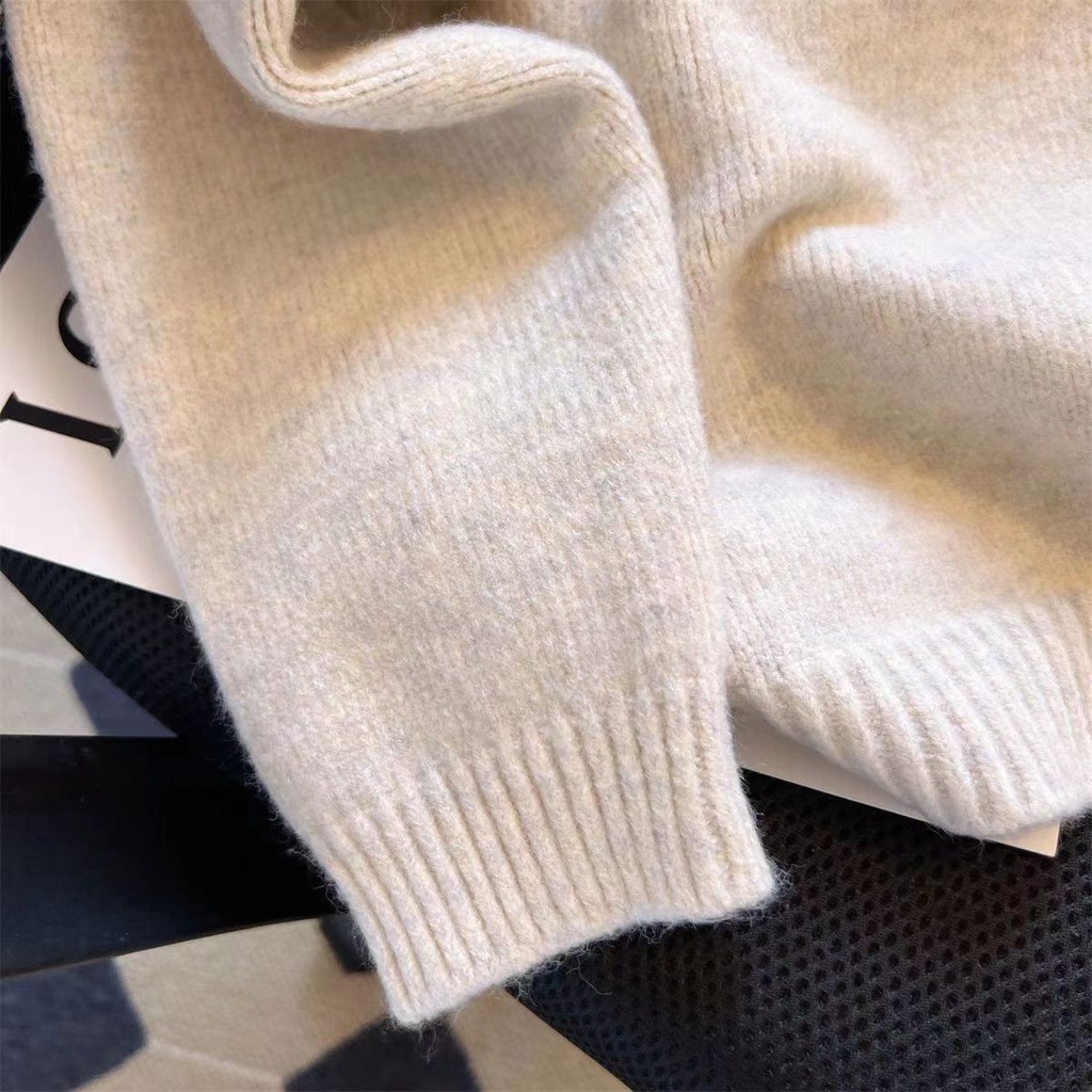 Áo Khoác cardigan Dệt Kim Cổ Búp Bê Dáng Rộng Thời Trang Mùa Thu Hàng Mới 2023