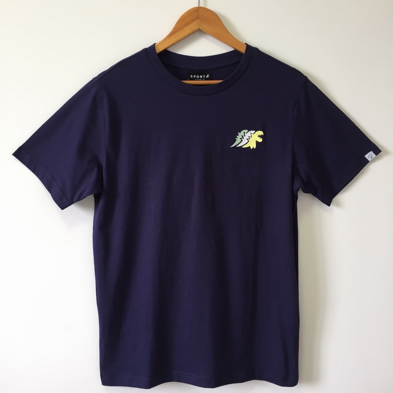 Phong Cách Mới agnes b.srport In Hình Khủng Long Cotton Tay Ngắn Đơn Giản Đường Phố Nam Nữ Áo Thun T