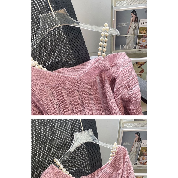 Áo sweater Chui Đầu Dáng Rộng Trong Suốt Thoải Mái Thời Trang Xuân Hè 2023