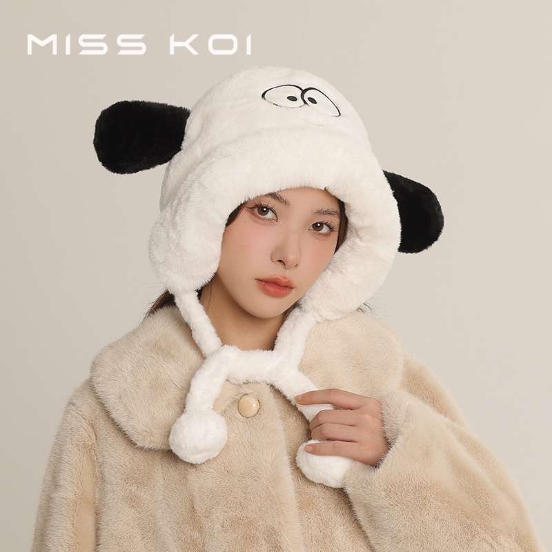 Misskoi Nón Lông Dày Dặn Giữ Ấm Tai Cún Con Dễ Thương Dành Cho Nữ
