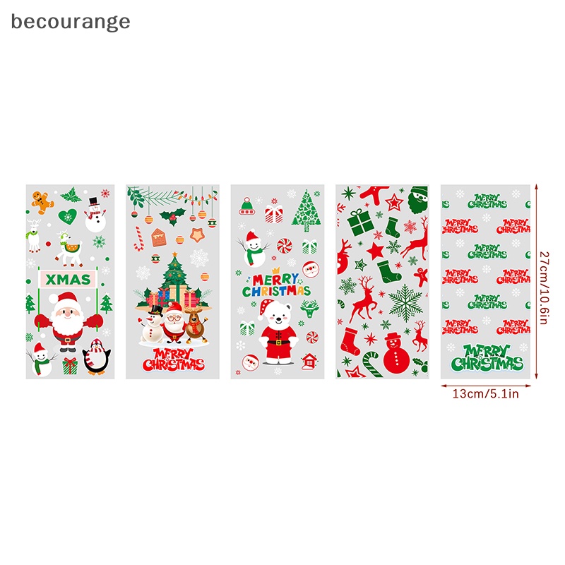 Set 50 Túi Nhựa Đựng Bánh Kẹo Giáng Sinh / Quà Tặng / Hoa Tuyết / Ông Già Noel Đóng Gói Quà Tặng Năm Mới