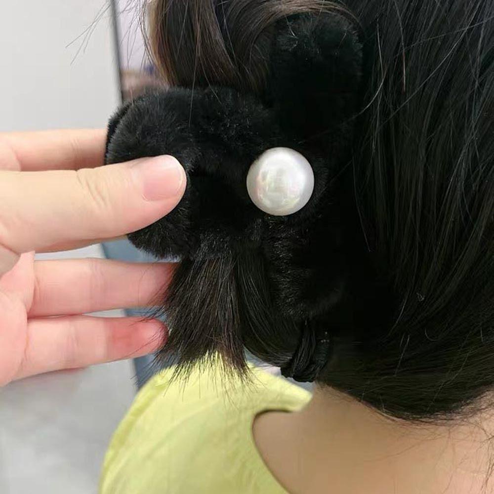 Dalton Kẹp Tóc Bằng acrylic Lông Thỏ Giả Chéo Kích Thước Trung Bình Phong Cách Hàn Quốc Thanh Lịch Mùa Đông