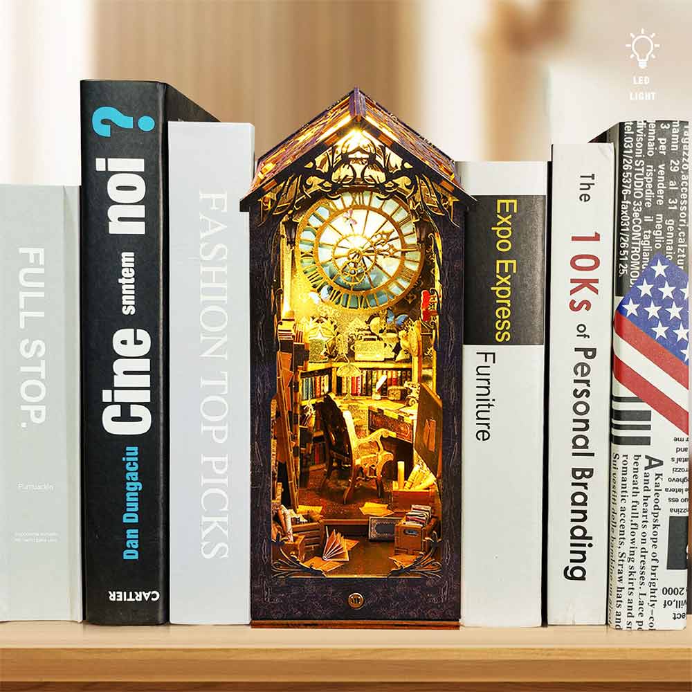 DIY Book Nook Kit 3D puzzle bookshelf Detective Society hand assembled model