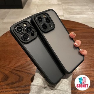 Ôp điện thoại cứng viền silicon dẻo màu nhám mờ chống sốc / rơi / vân tay cho iphone 15 14 13 12 11 pro max ốp