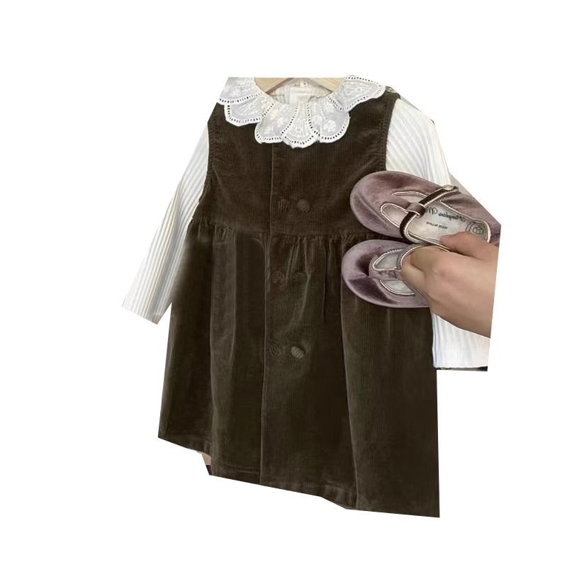 Váy Nhung Cô Gái Mùa Thu Mới Năm 2023 retro