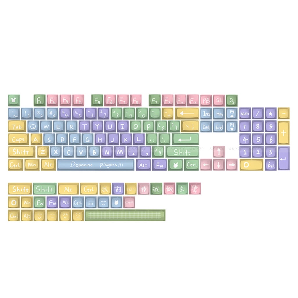 Dopamine Keycaps XDA Profile Màu Sắc PBT DYE SUB Bàn Phím Cơ Keycap