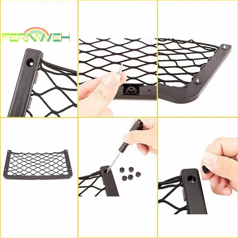 1 Túi Lưới Đựng Đồ Co Giãn Gắn Sau Lưng Ghế Ngồi Xe Hơi