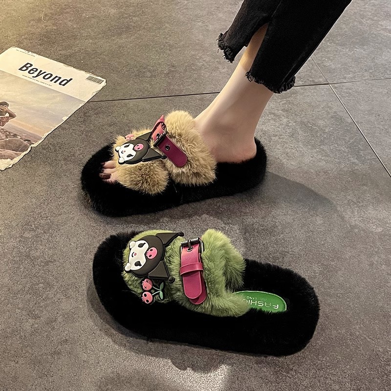 Yaoli Dép cotton Đế Dày Thời Trang Thu Đông