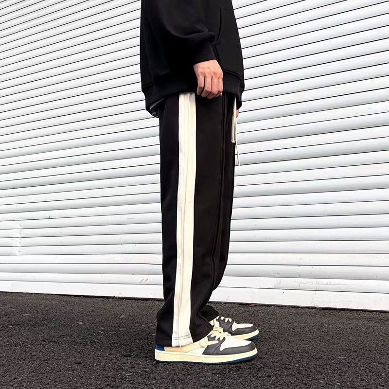 Quần Dài Thể Thao Kẻ Sọc Phong Cách Đường Phố Mỹ Thời Trang Thu Đông Cho Nam