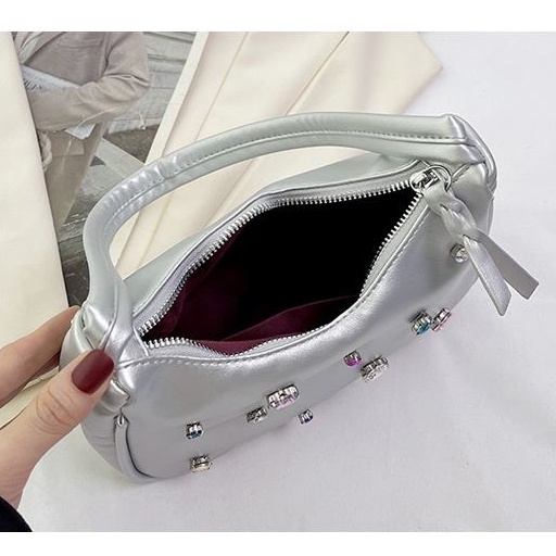 Túi kẹp nách, túi xách đeo vai nữ đính đá đi chơi phong cách hàn quốc PK 557.