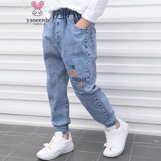 Quần jean dài YAOEENH dáng rộng 100-160cm phong cách hàn quốc thời trang cho bé trai