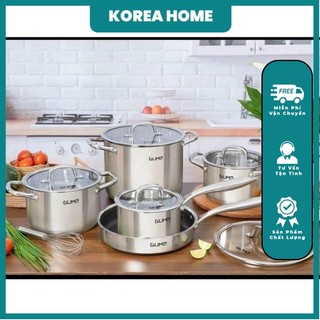 Bộ Nồi Chảo GUME, Chất Liệu Inox Với đáy 5 Lớp Phù Hợp Với Mọi Loại Bếp