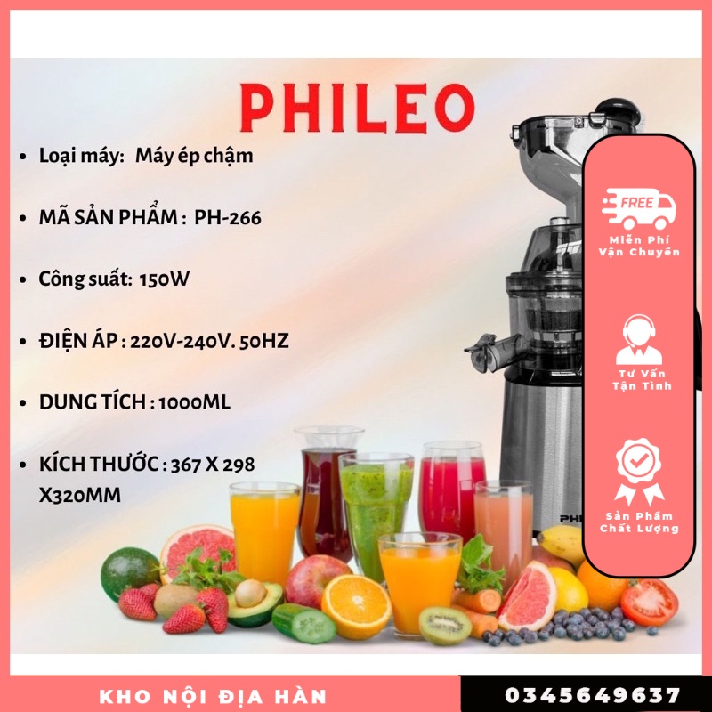 🔥💥Máy ép chậm PHILEO (BẢO HÀNH 1NĂM) Máy ép chậm HÀN QUỐC ,Máy ép chậm chính hãng 💋❤️