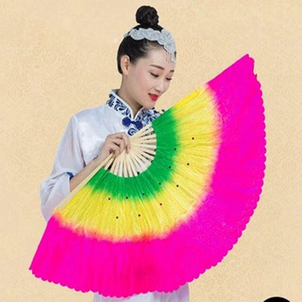 Kent1 Quạt Ngắn Bằng Tre Nhiều Màu 31cm + 20cm Phong Cách Trung Hoa