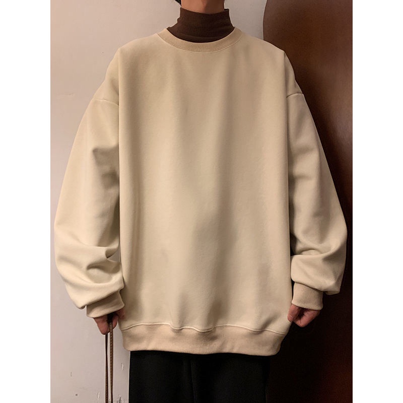 Áo nỉ cổ thuyền trơn Màu Phong Cách Mỹ Thời Trang Thu Đông Mới Dành Cho Nam