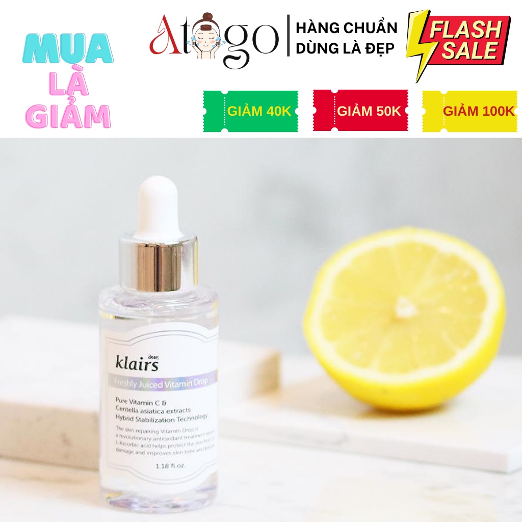 Serum Klairs Vitamin C Giúp Mờ Thâm Nám Trắng Sáng Dành Cho Da Dễ Kích Ứng Klairs Freshly Juiced Vitamin Drop 35ml