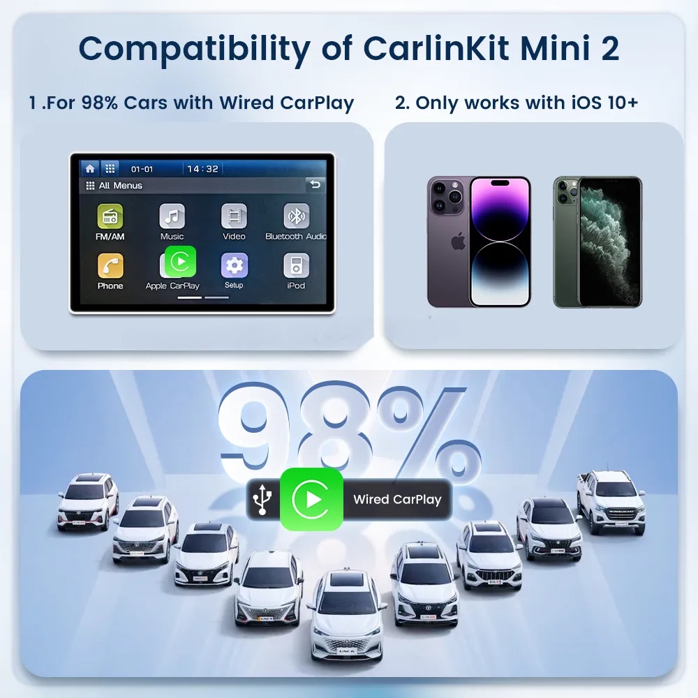 Hộp carplay mini Không Dây carlinkit Kết Nối bluetooth wifi Cho Xe Hơi Chính Hãng ios
